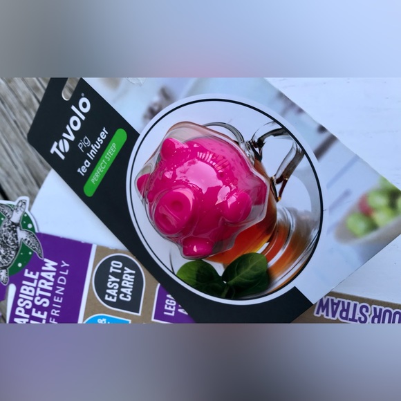 Lot Kitchen Tea Beverage TEVA Pig Tea Infuser Fish Infusers Reusable Straw - Picture 3 of 10
